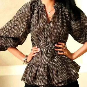 Banana Republic Belted Tiered Blouse